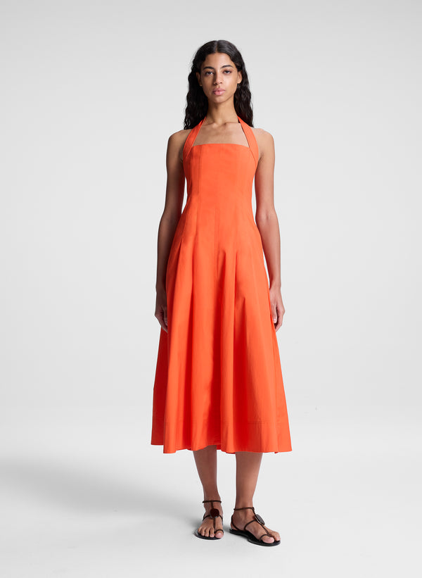 a.l.c. Natalie Stretch Cotton Midi Dress Poppy