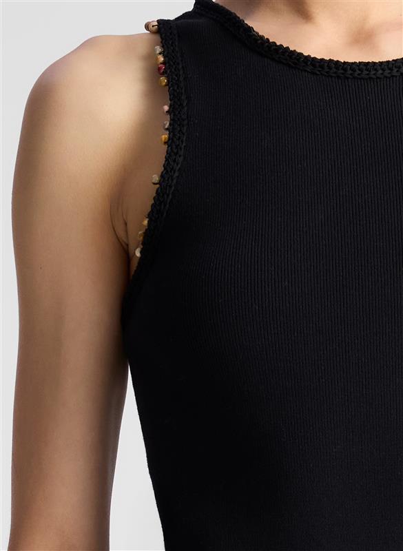 A.l.c. Nelly Beaded Knit Tank Black