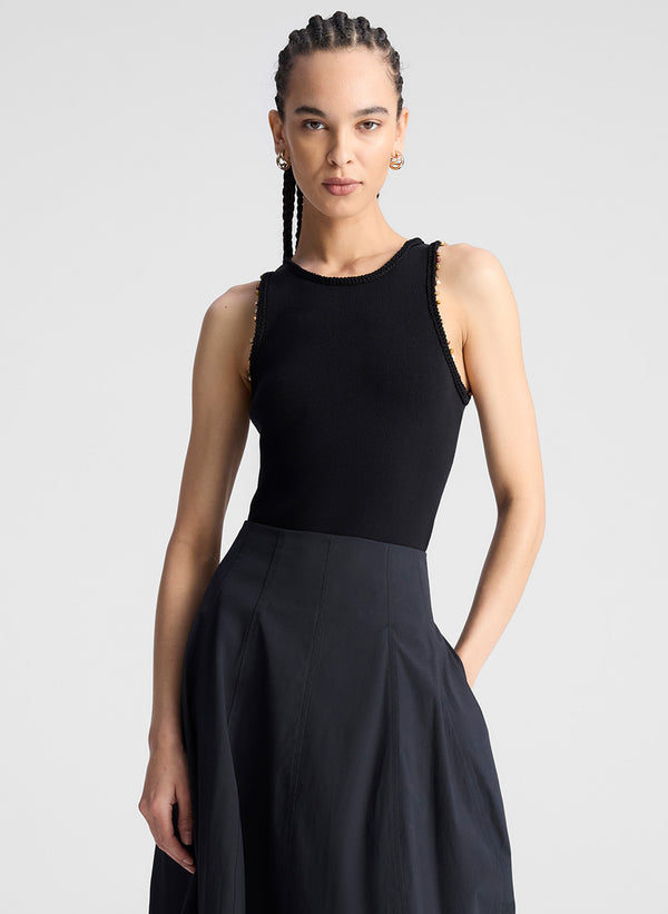 a.l.c. Nelly Beaded Knit Tank Black