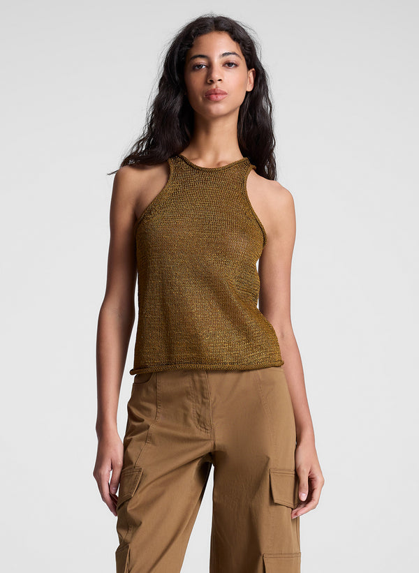 a.l.c. Nelly Open Knit Tank Oil