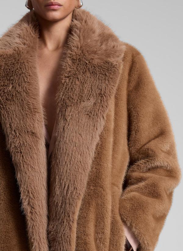 A.l.c. Nina Faux Fur Coat Gobi Tan