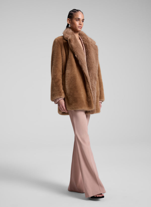 A.l.c. Nina Faux Fur Coat Gobi Tan