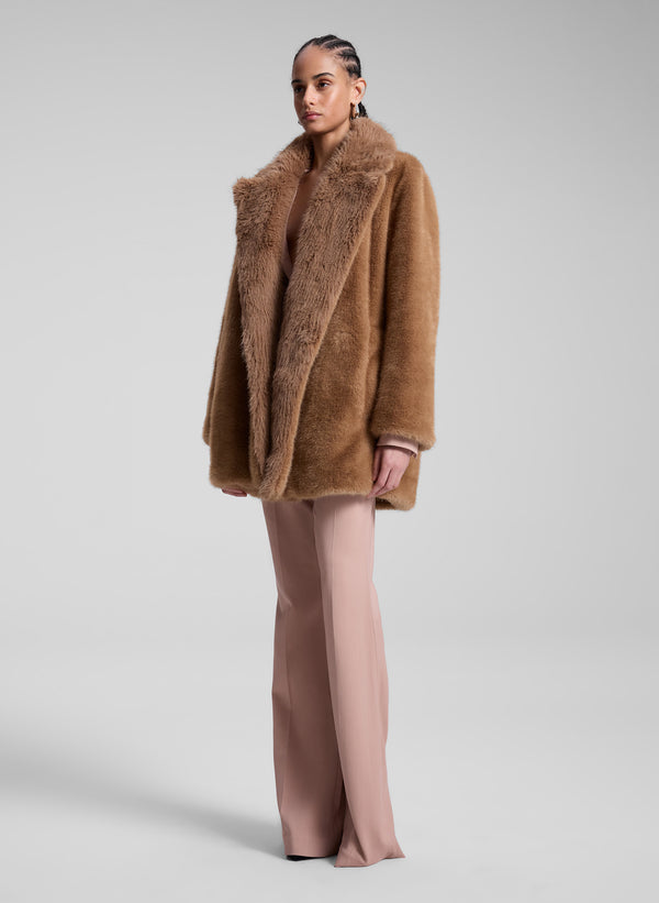 A.l.c. Nina Faux Fur Coat Gobi Tan