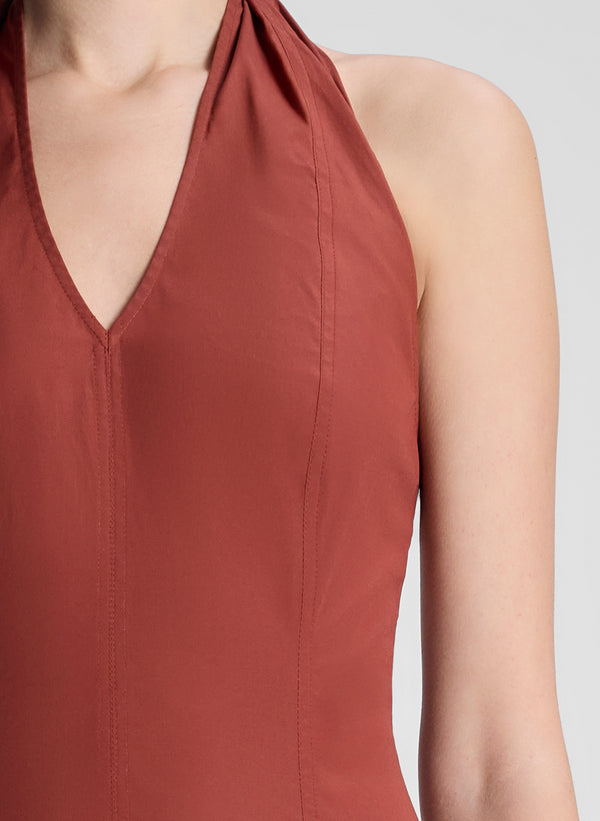 A.l.c. Nora Cotton Midi Dress Dark Bosco