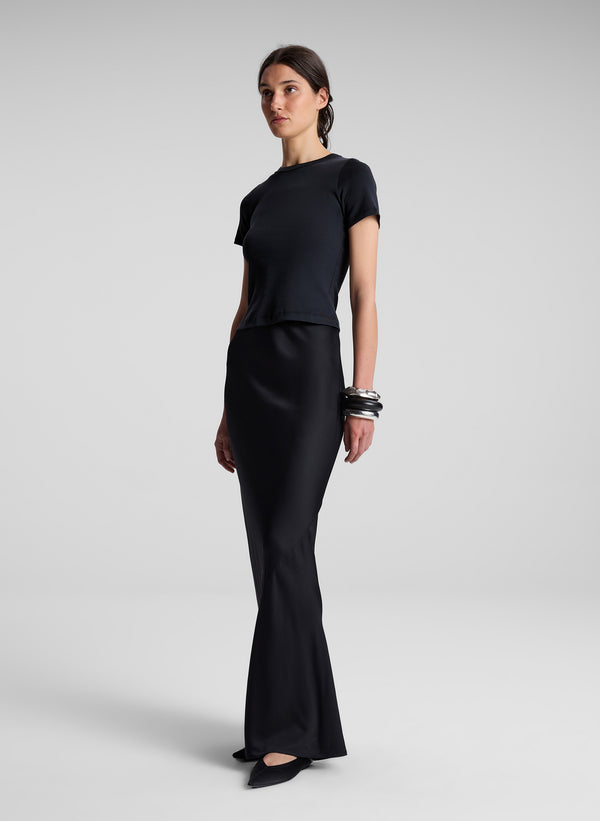 A.l.c. Paloma Cotton Rib Baby Tee Black