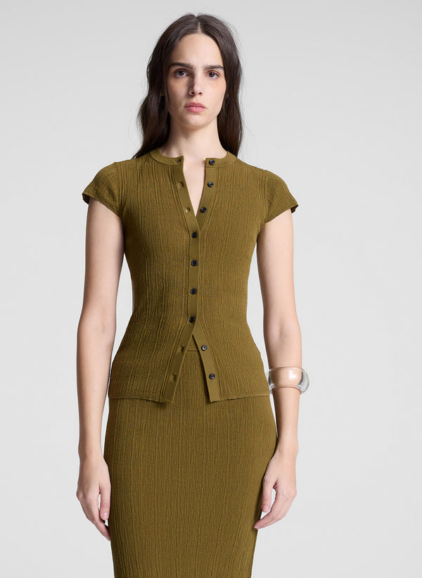 a.l.c. Parker Fine Cotton Cardigan Hazel