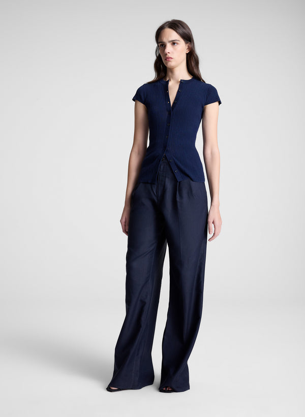 A.l.c. Parker Fine Cotton Cardigan Navy