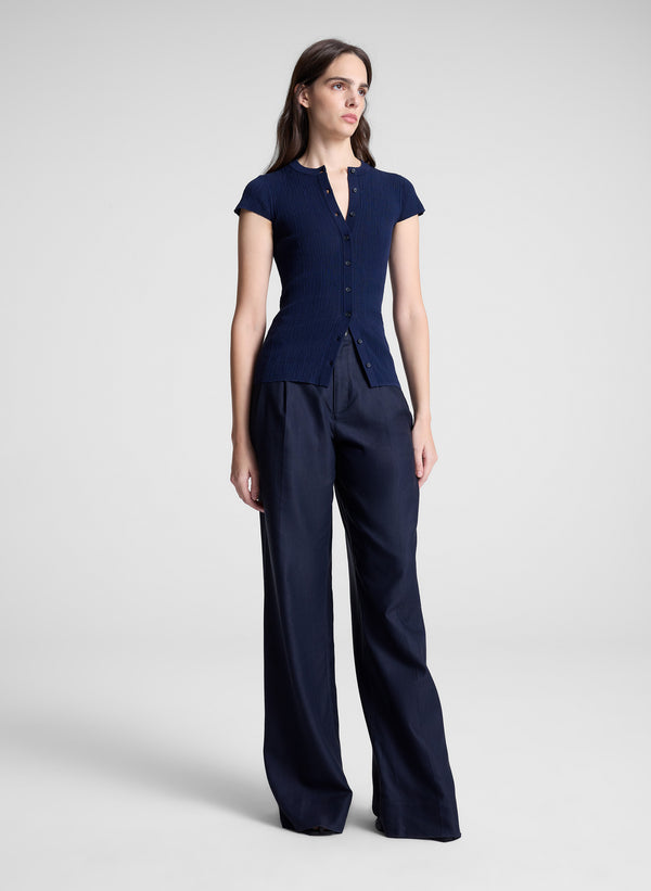 a.l.c. Parker Fine Cotton Cardigan Navy