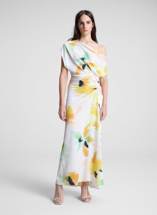 A.l.c. Penny Satin Maxi Dress Floral Multi