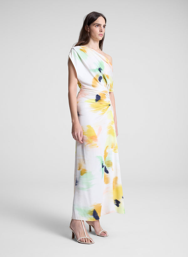 A.l.c. Penny Satin Maxi Dress Floral Multi