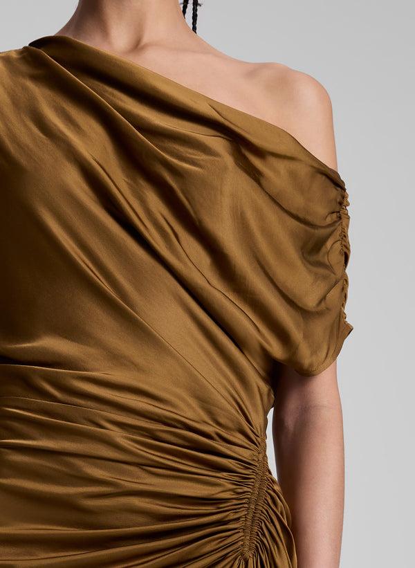 A.l.c. Penny Satin Maxi Dress Mocha