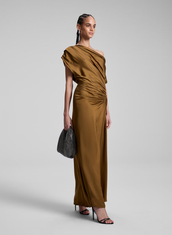 A.l.c. Penny Satin Maxi Dress Mocha