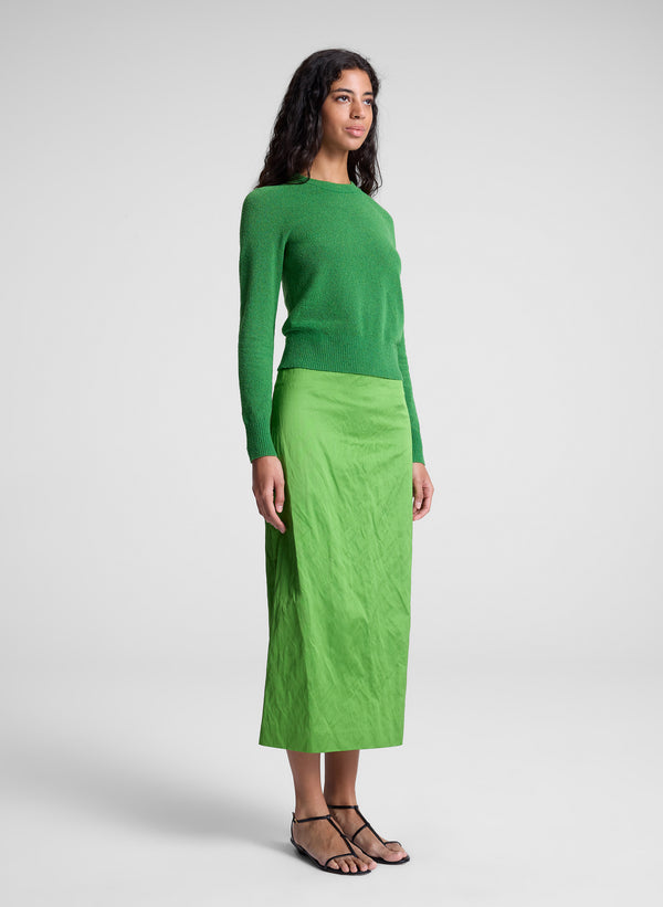A.l.c. Phoebe Satin Midi Skirt Lily Green