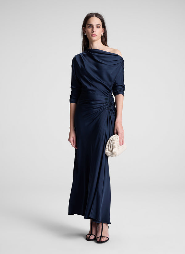 a.l.c. Piper Satin Dress Dark Sapphire