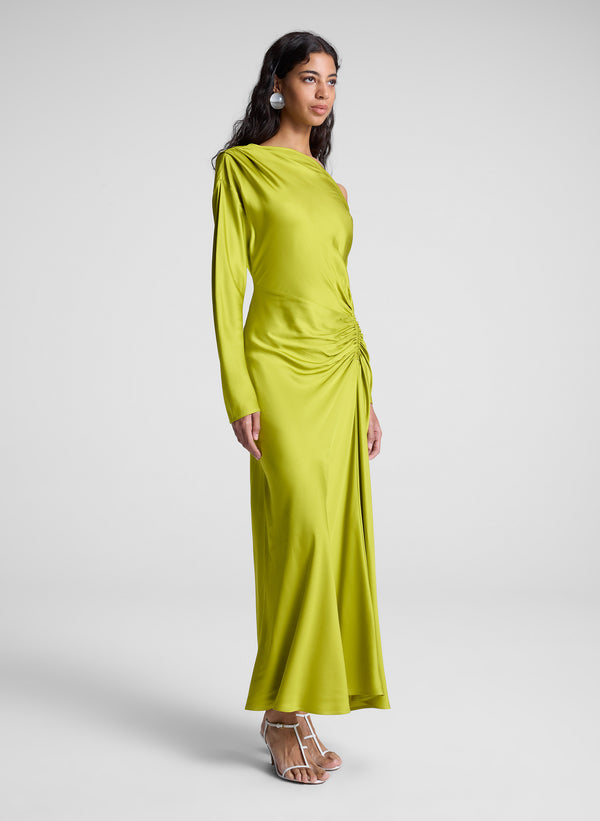 A.l.c. Piper Satin Dress Green Amber