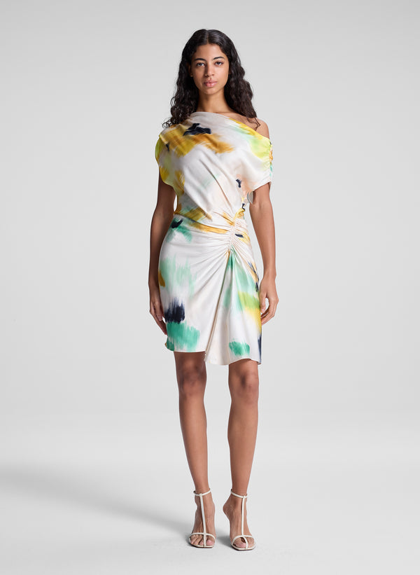 a.l.c. Poppy Satin Mini Dress Floral Multi