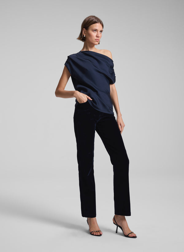 A.l.c. Poppy Satin Top Dark Sapphire