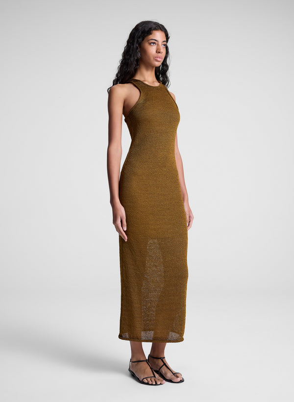 A.l.c. Raye Open Knit Midi Dress Oil