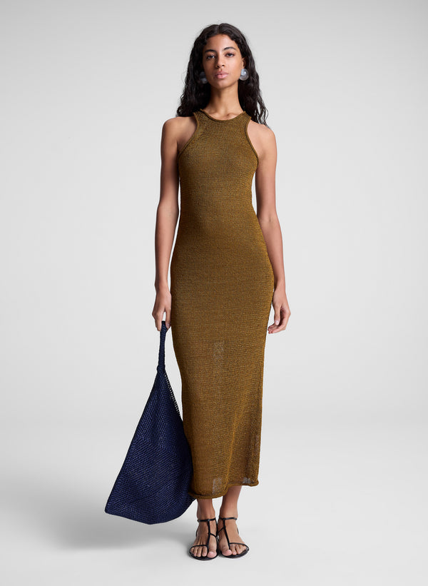 a.l.c. Raye Open Knit Midi Dress Oil
