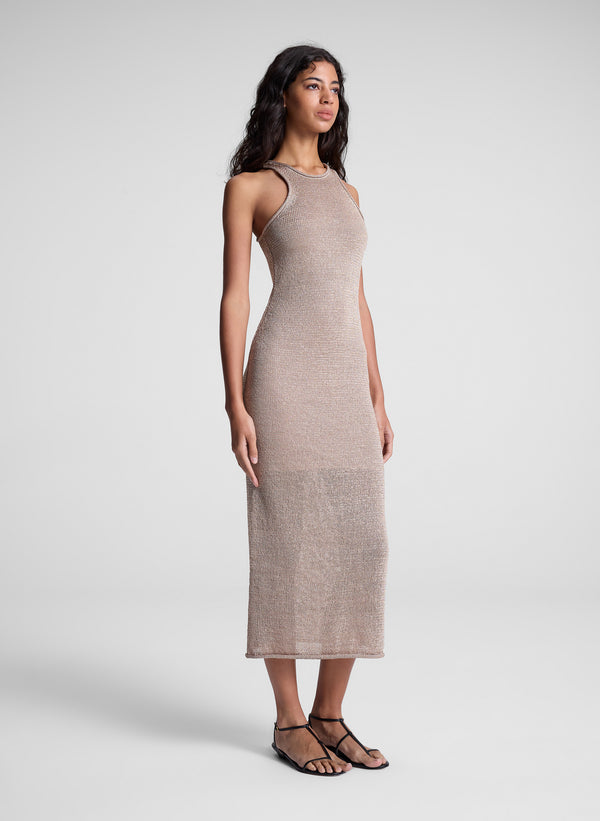 A.l.c. Raye Open Knit Midi Dress Sand