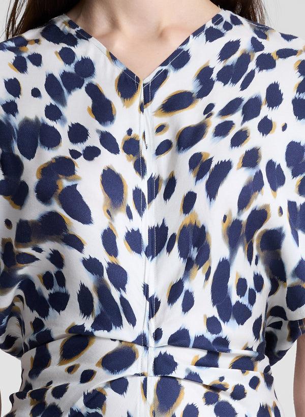 A.l.c. Rem Printed Midi Dress Navy/Light Blue