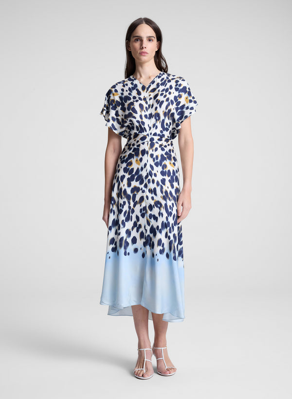 A.l.c. Rem Printed Midi Dress Navy/Light Blue