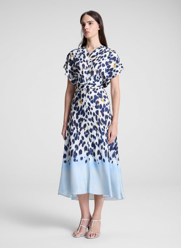 A.l.c. Rem Printed Midi Dress Navy/Light Blue