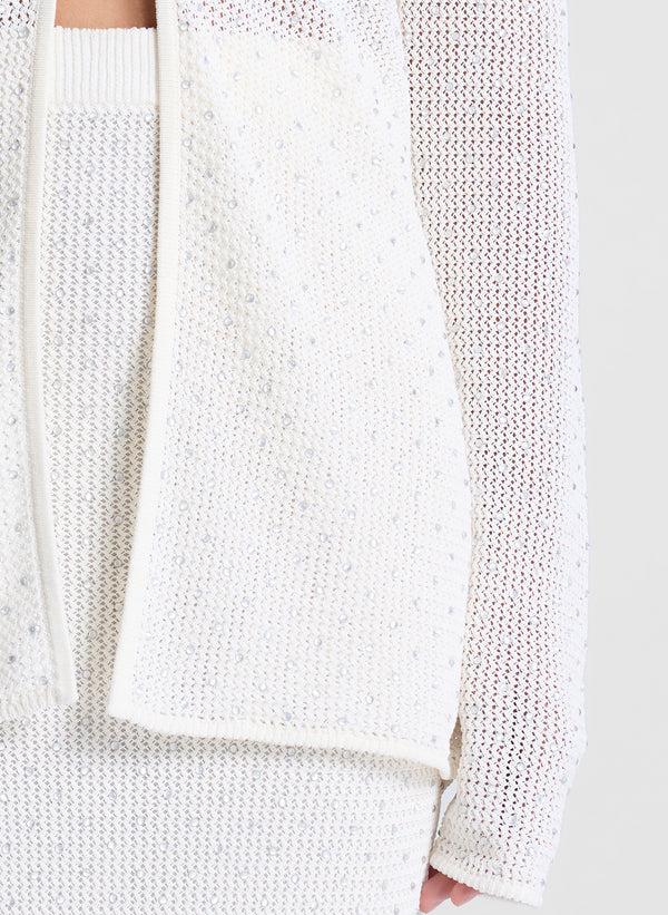 A.l.c. Rina Knit Embellished Midi Skirt Off White