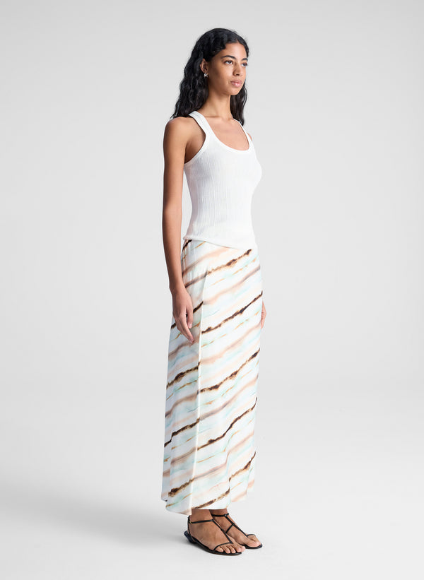 A.l.c. Rita Striped Midi Skirt Mint Multi