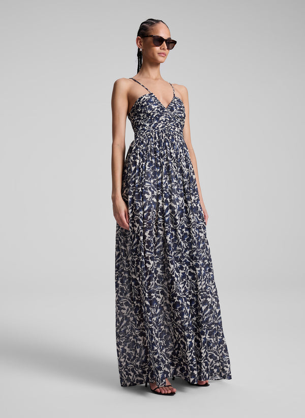 A.l.c. Romy Cotton Maxi Dress Navy/Cream