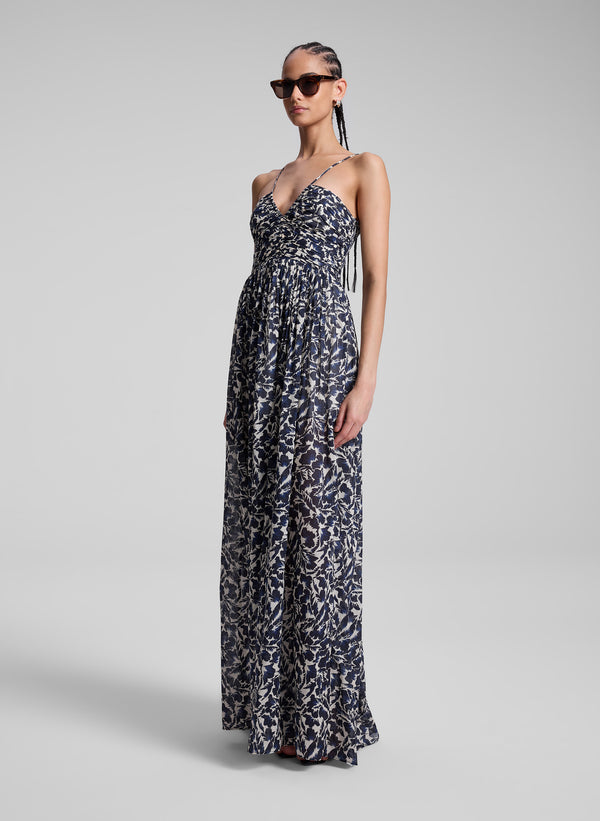 A.l.c. Romy Cotton Maxi Dress Navy/Cream