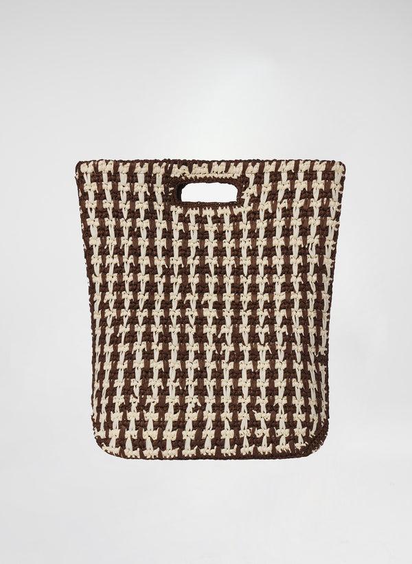 a.l.c. Rori Raffia Bag Chocolate/Ivory