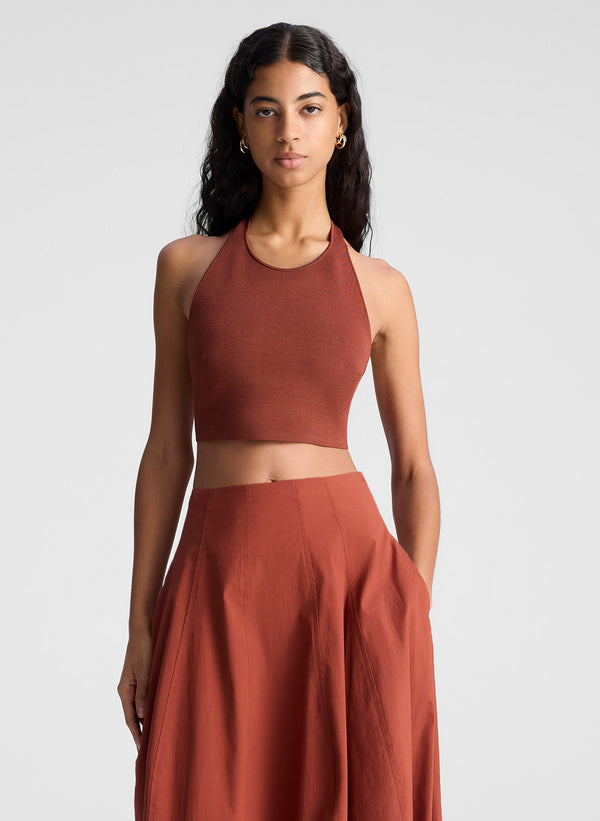 a.l.c. Rory Compact Knit Top Deep Sequoia