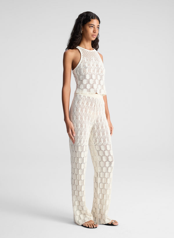 A.l.c. Rosa Crochet Knit Top Off White