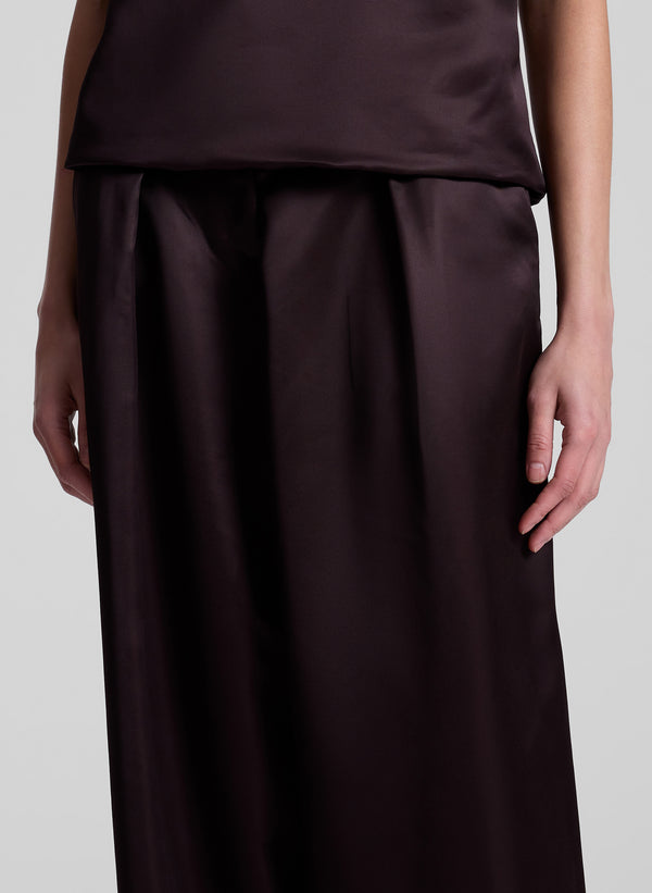A.l.c. Ryder Satin Wide Leg Pant Chocolate Plum