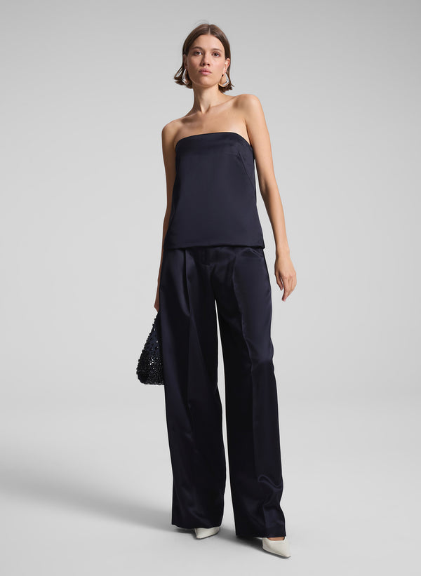 A.l.c. Ryder Satin Wide Leg Pant Deep Navy