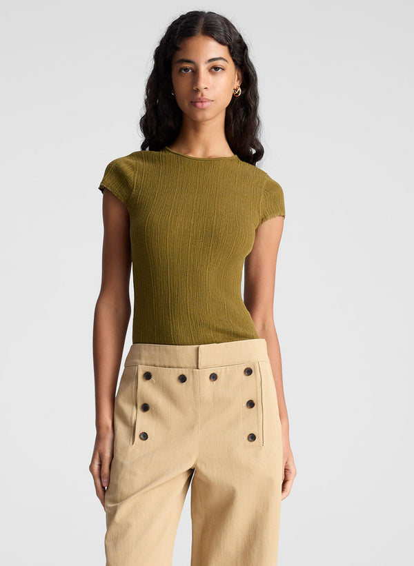 a.l.c. Sam Fine Cotton Knit Top Hazel