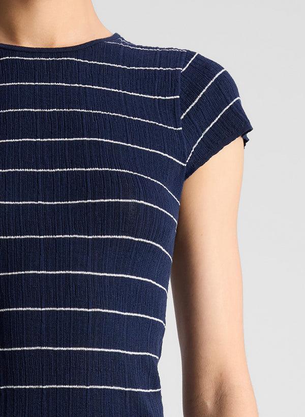 A.l.c. Sam Fine Cotton Knit Top Navy/Bright White