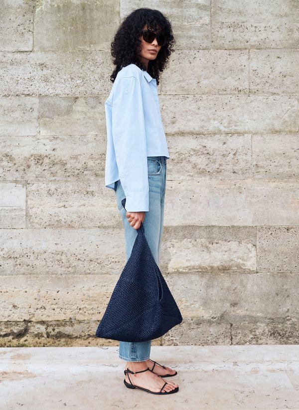 a.l.c. Sid Raffia Bag Midnight Blue