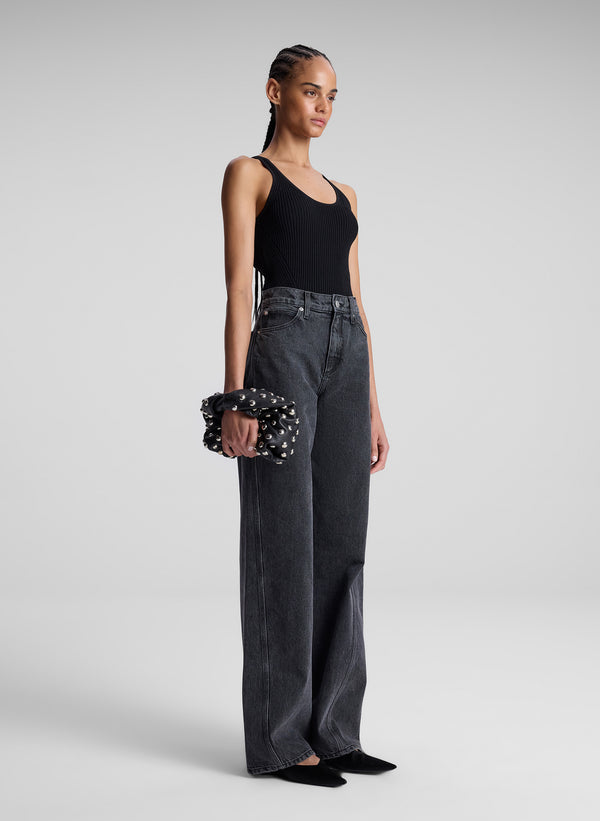 A.l.c. Simone Studded Leather Bag Black/Silver