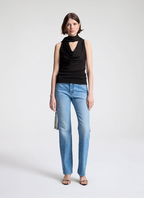 A.l.c. Sonya Draped Top Dark Brown