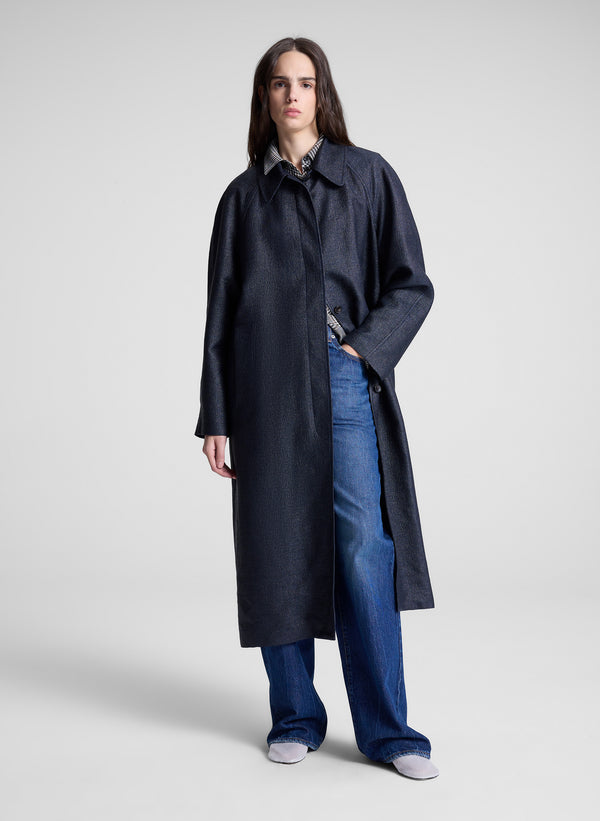 A.l.c. Spencer Raffia Coat Deep Navy
