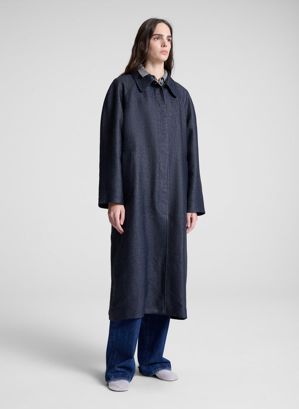A.l.c. Spencer Raffia Coat Deep Navy