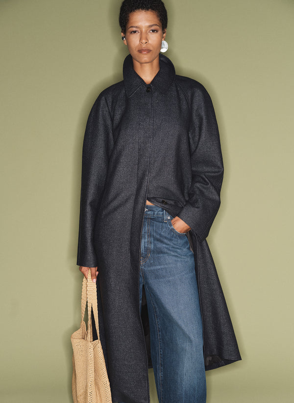 a.l.c. Spencer Raffia Coat Deep Navy