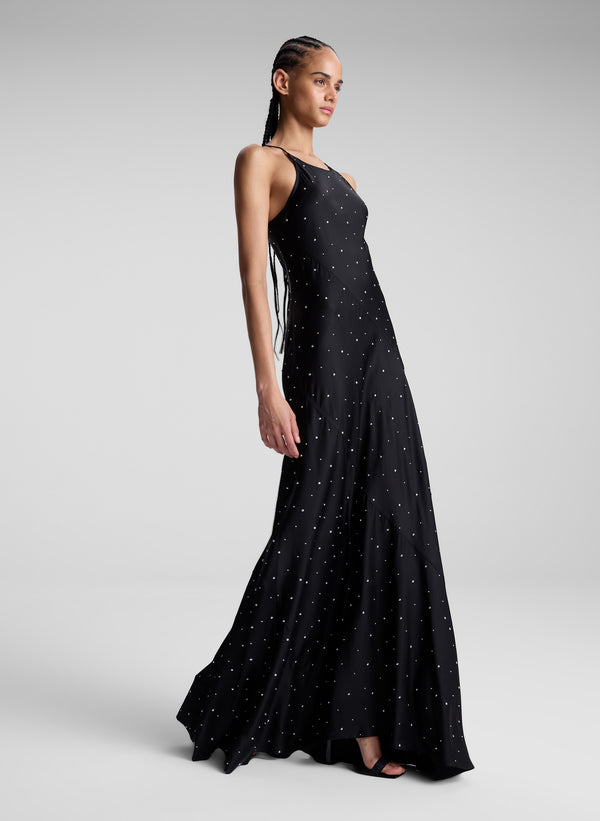 a.l.c. Sybil Embellished Maxi Dress Black/Silver
