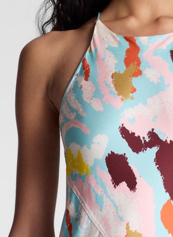 A.l.c. Sybil Printed Satin Maxi Dress Mint Multi