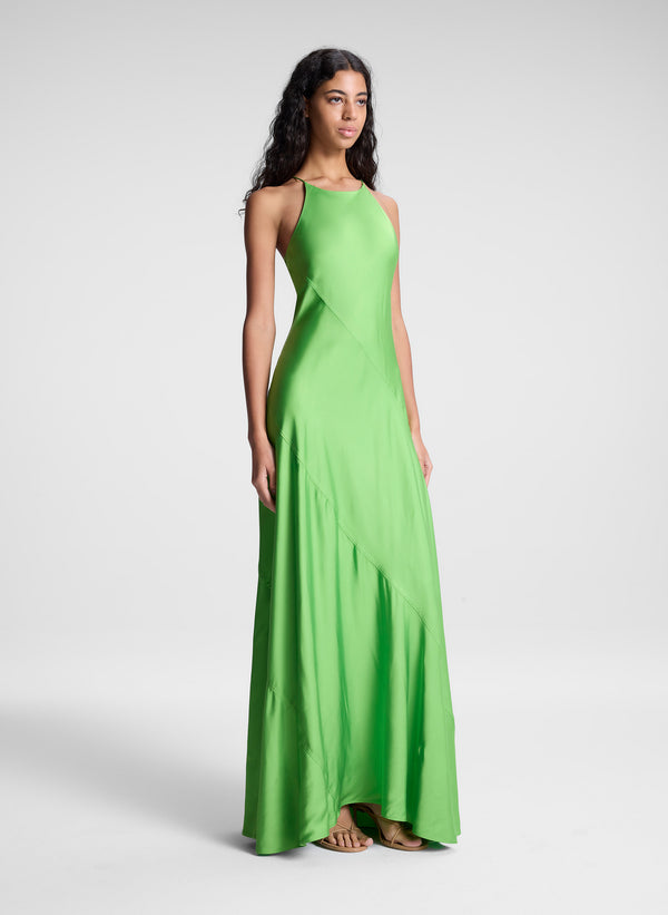 A.l.c. Sybil Satin Maxi Dress Lily Green