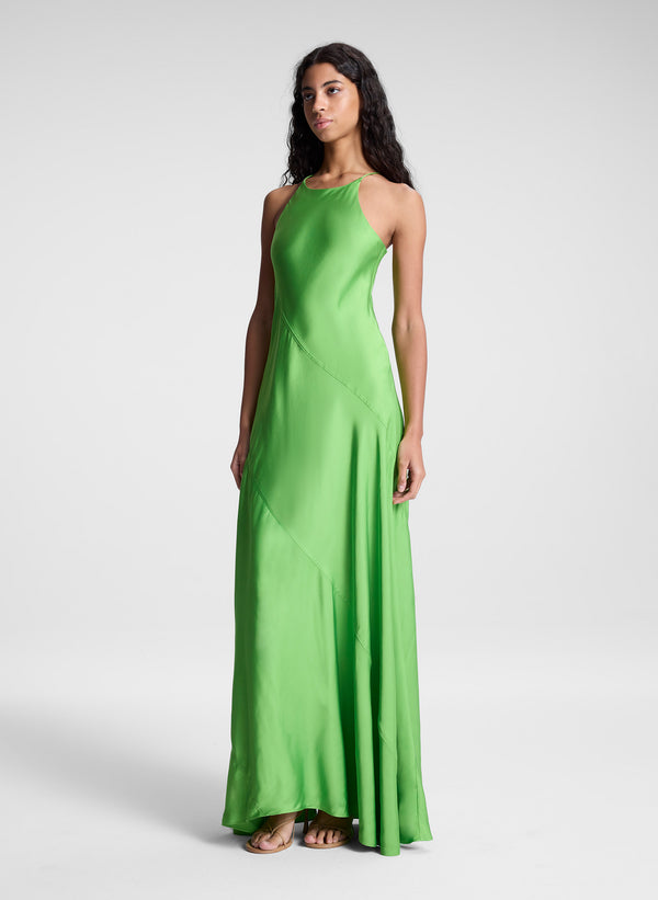 A.l.c. Sybil Satin Maxi Dress Lily Green