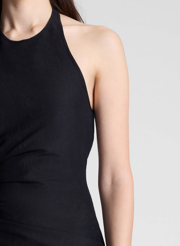A.l.c. Sylvie Linen Midi Halter Dress Black