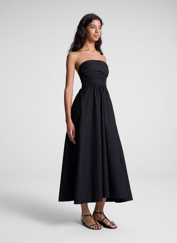 a.l.c. Tate Strapless Midi Dress Black